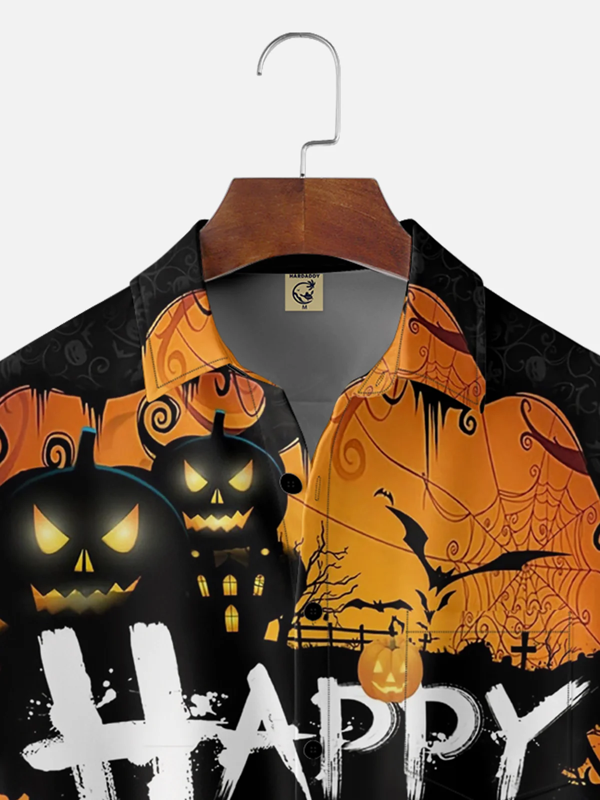 Moisture Wicking Halloween Pumpkin Hawaiian Shirt