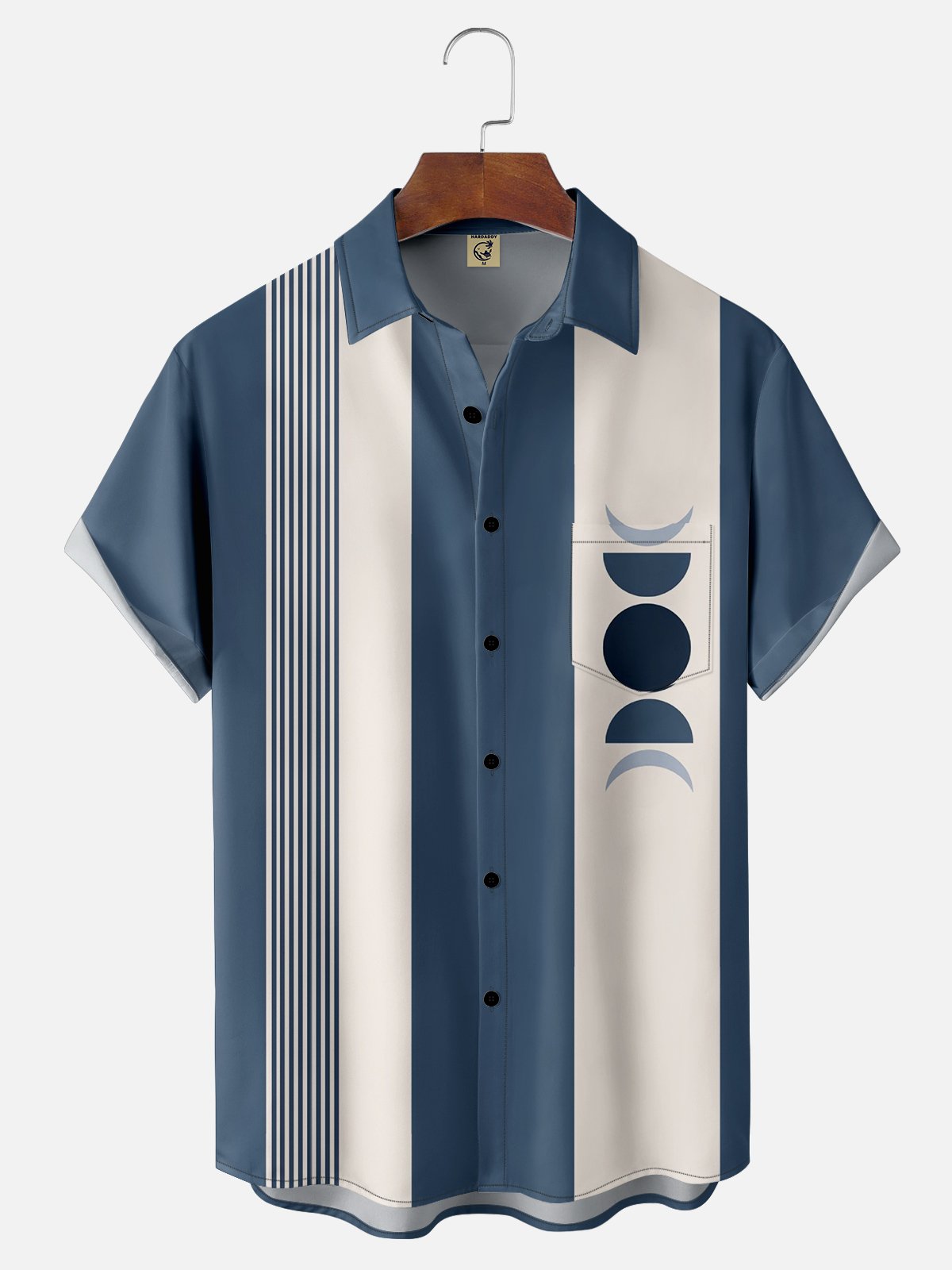 Moisture-wicking Minimalist Art Chest Pocket Bowling Shirt