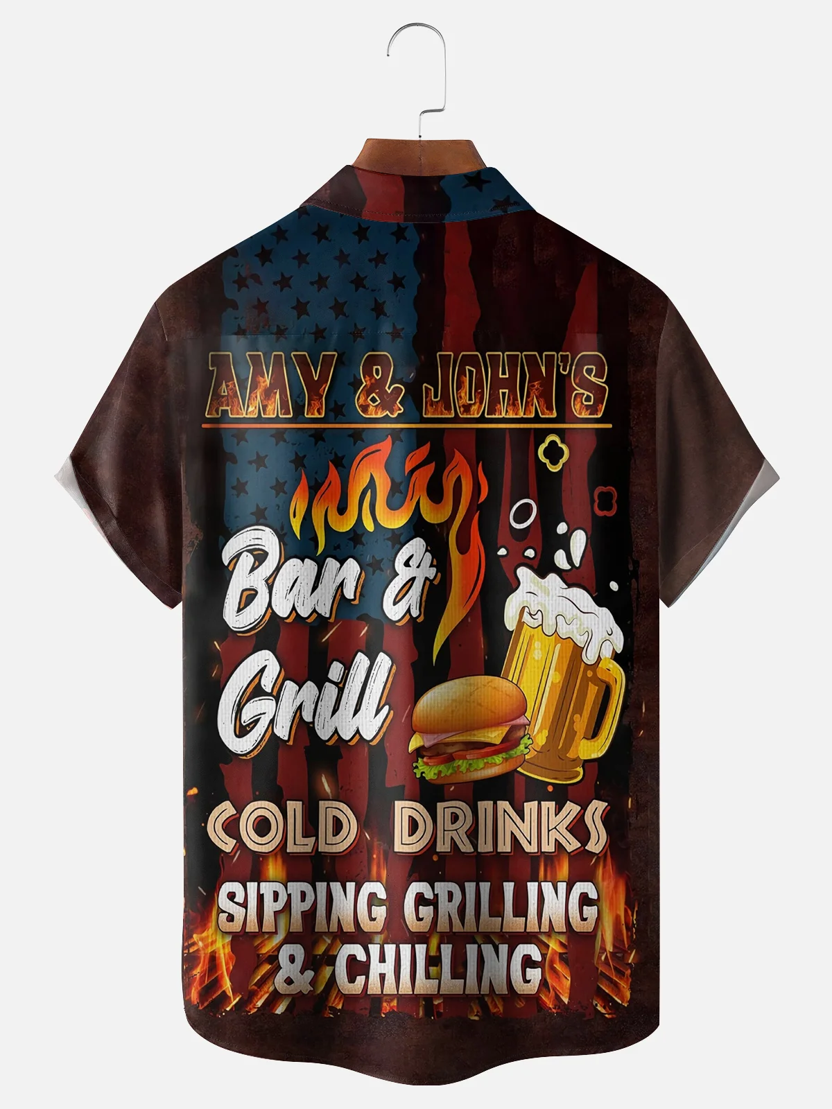 Moisture Wicking Burger Beer Hawaiian Shirt