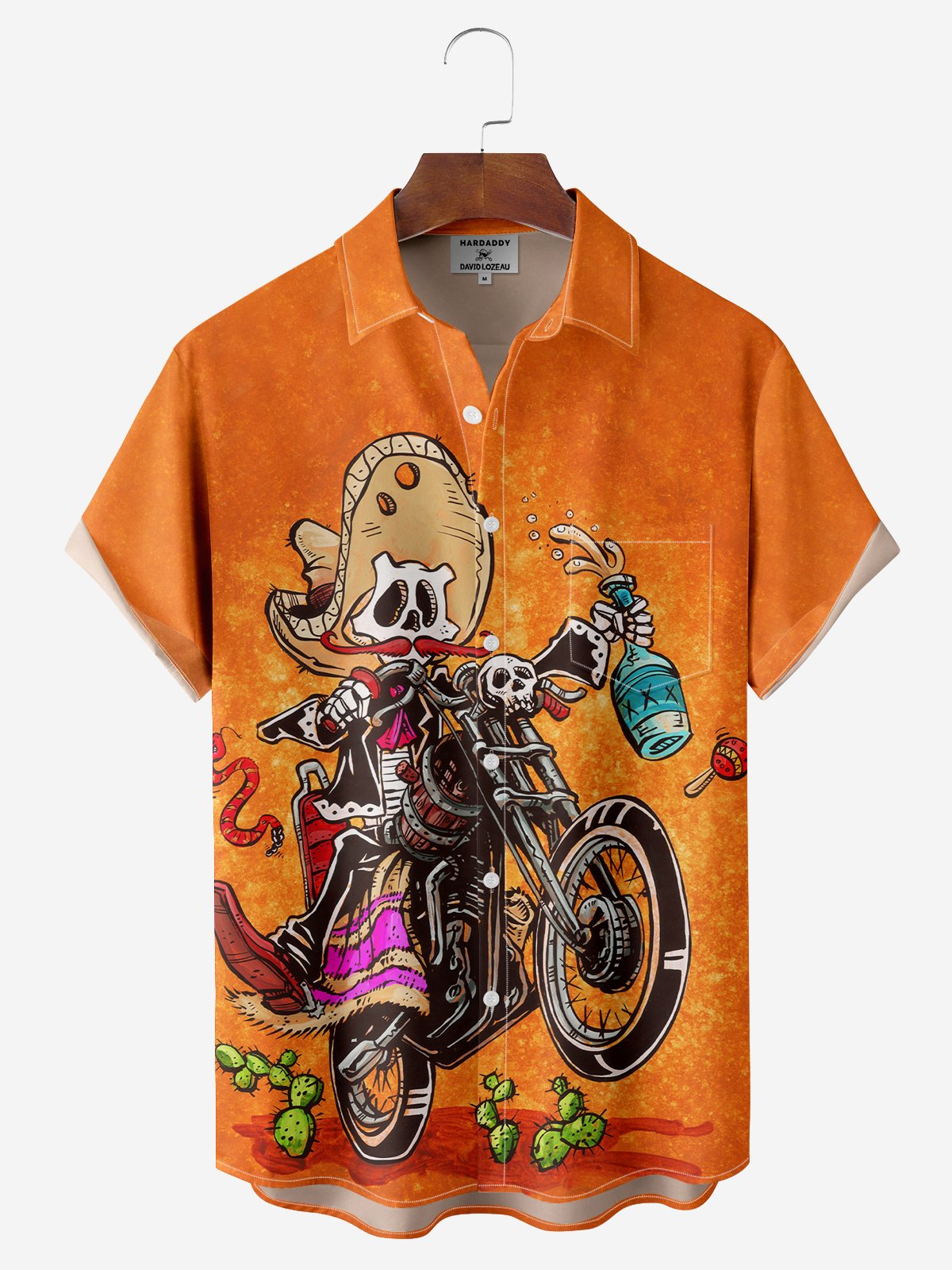 Western Cowboy Motorcycle Halloween Hawaiian Shirt By David Lozeau