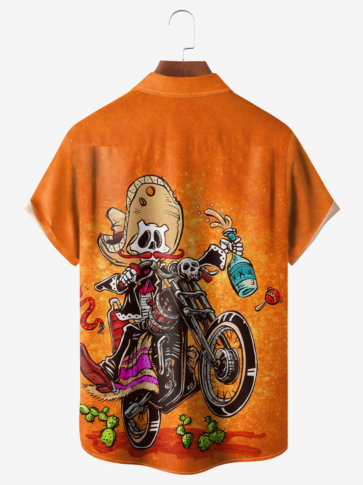 Western Cowboy Motorcycle Halloween Hawaiian Shirt By David Lozeau