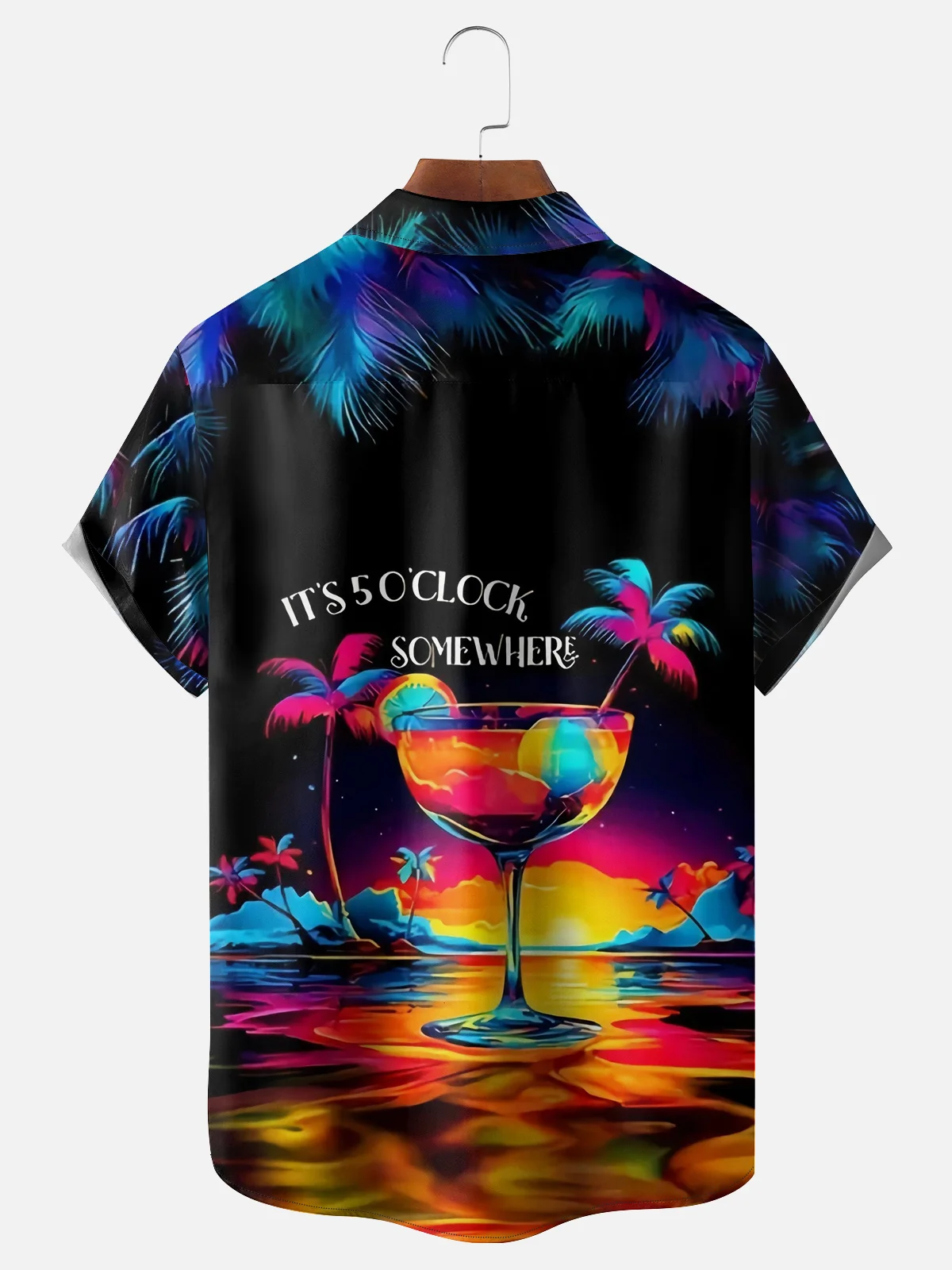 Its 5 O'clock Somewhere Chest Pocket Hawaiian Shirt