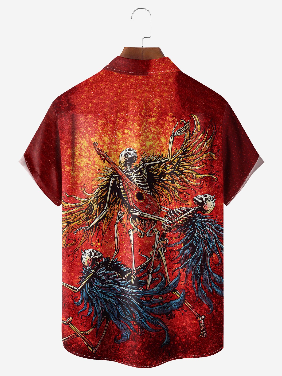 Fall Angle Guitar Player Hawaiian Shirt By David Lozeau