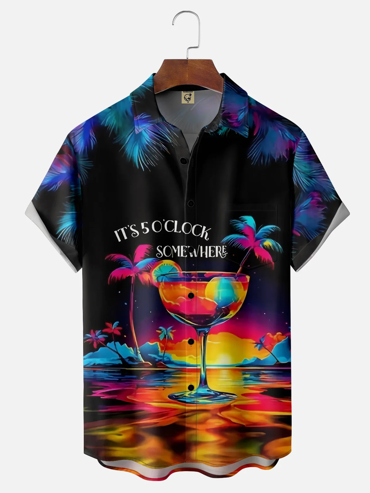 Its 5 O'clock Somewhere Chest Pocket Hawaiian Shirt