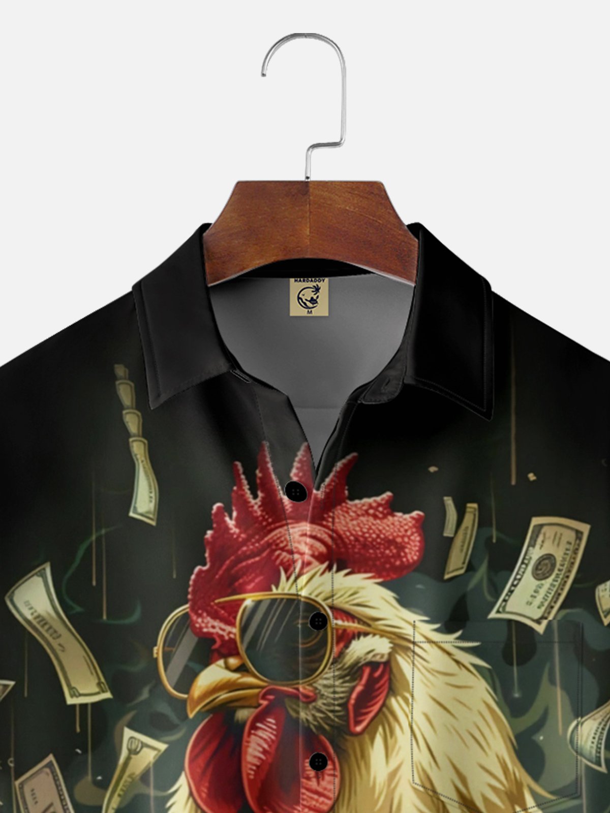 Moisture-wicking US Dollars Boss Chicken Chest Pocket Casual Shirt