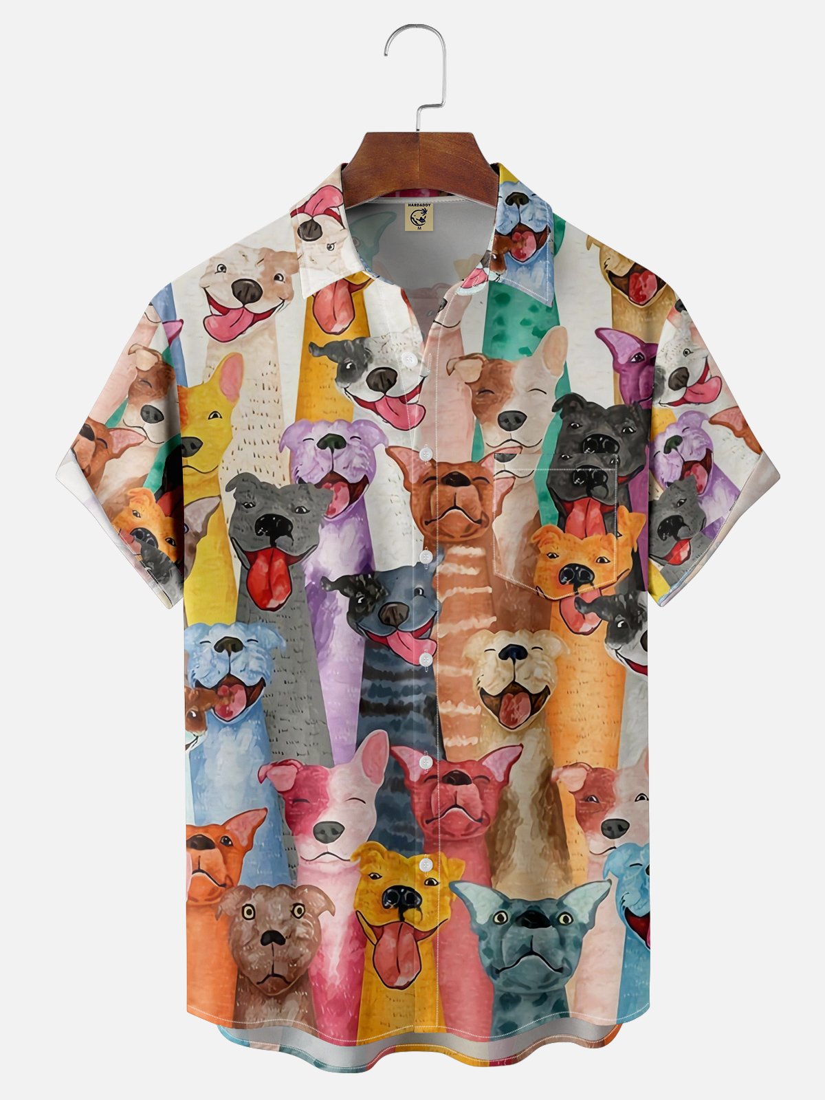 Moisture-wicking Dogs Chest Pocket Casual Shirt