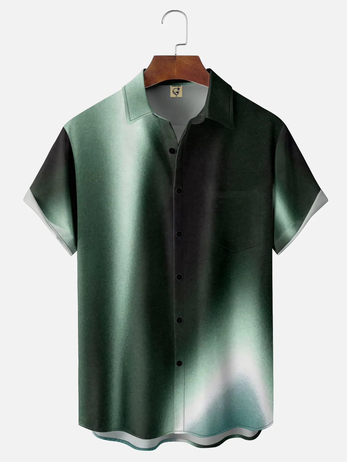 Moisture-wicking Gradient Color Chest Pocket Casual Shirt