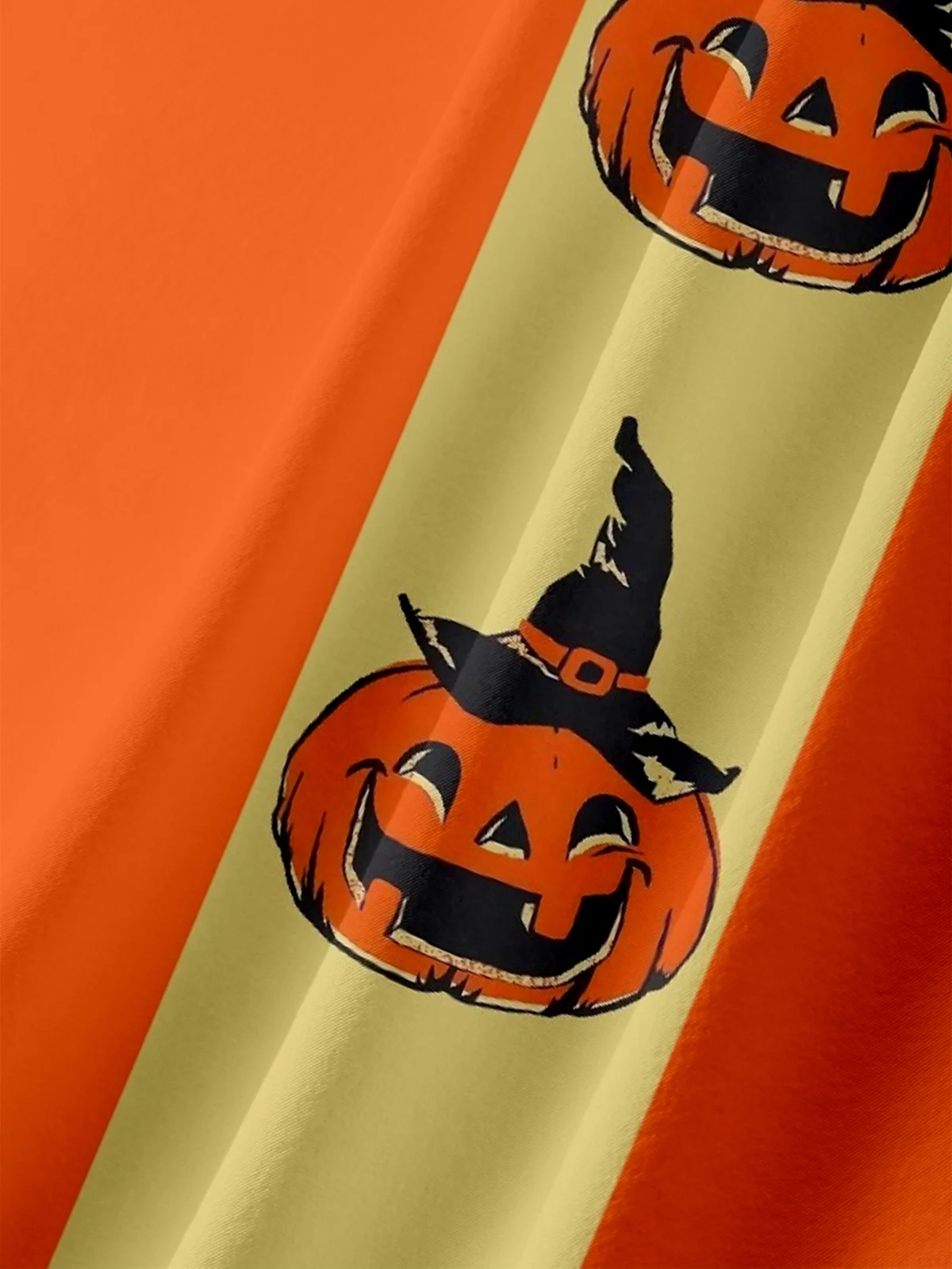 Moisture-wicking Halloween Pumpkin Chest Pocket Bowling Shirt