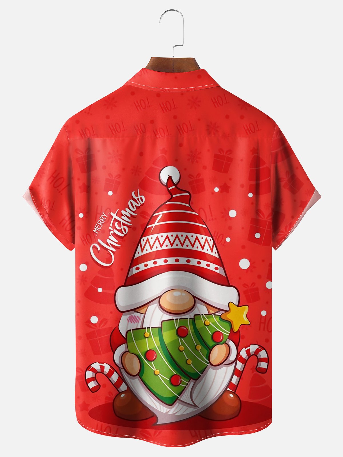 Moisture-wicking Christmas Gnomes Chest Pocket Casual Shirt