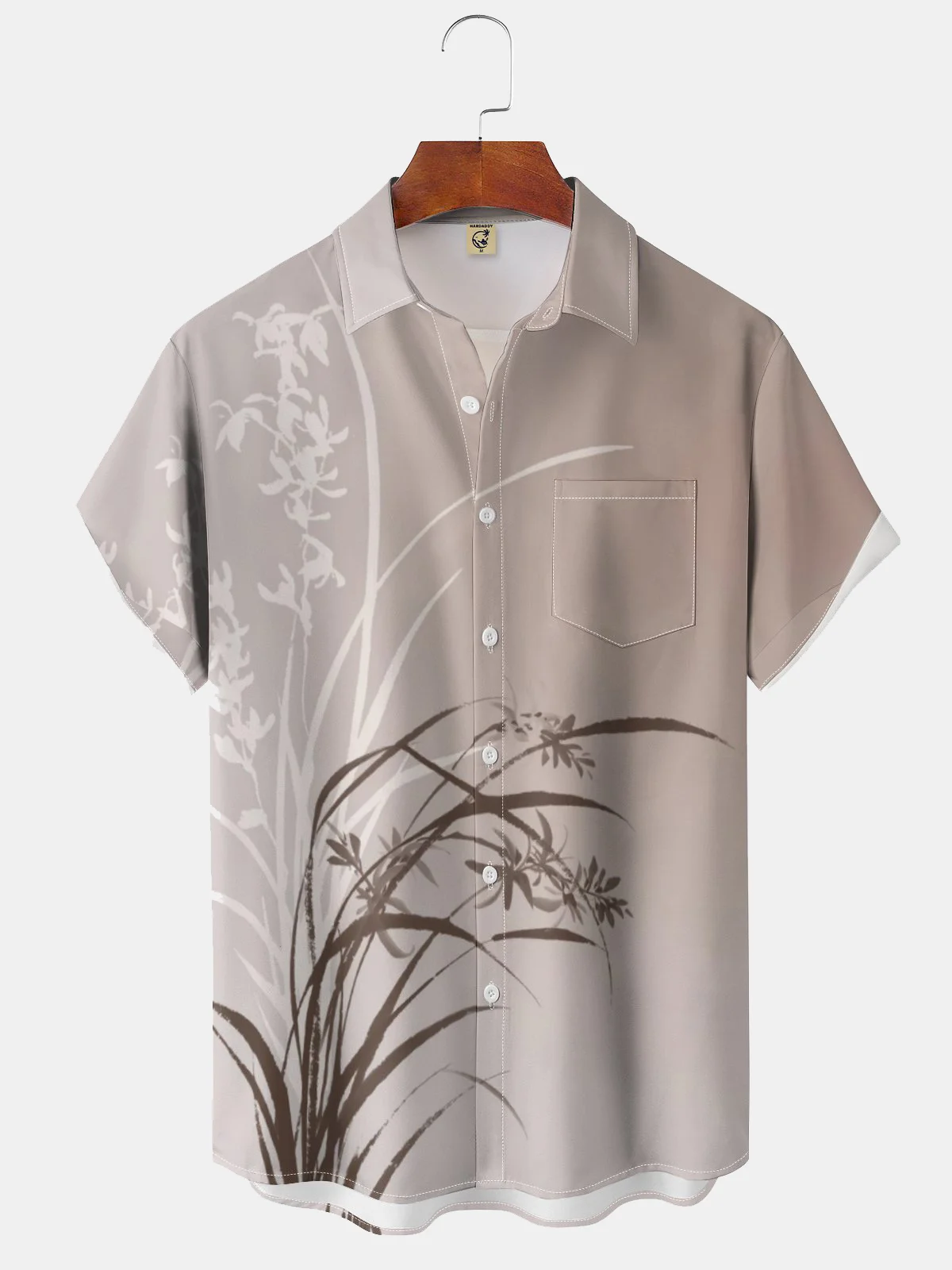 Moisture-wicking Plant Chest Pocket Hawaiian Shirt