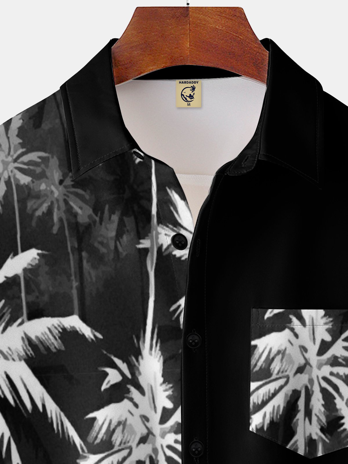 Moisture-wicking Palm Tree Chest Pocket Hawaiian Shirt