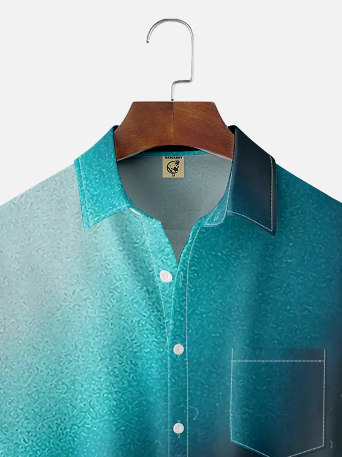 Moisture-wicking Gradient Color Chest Pocket Casual Shirt