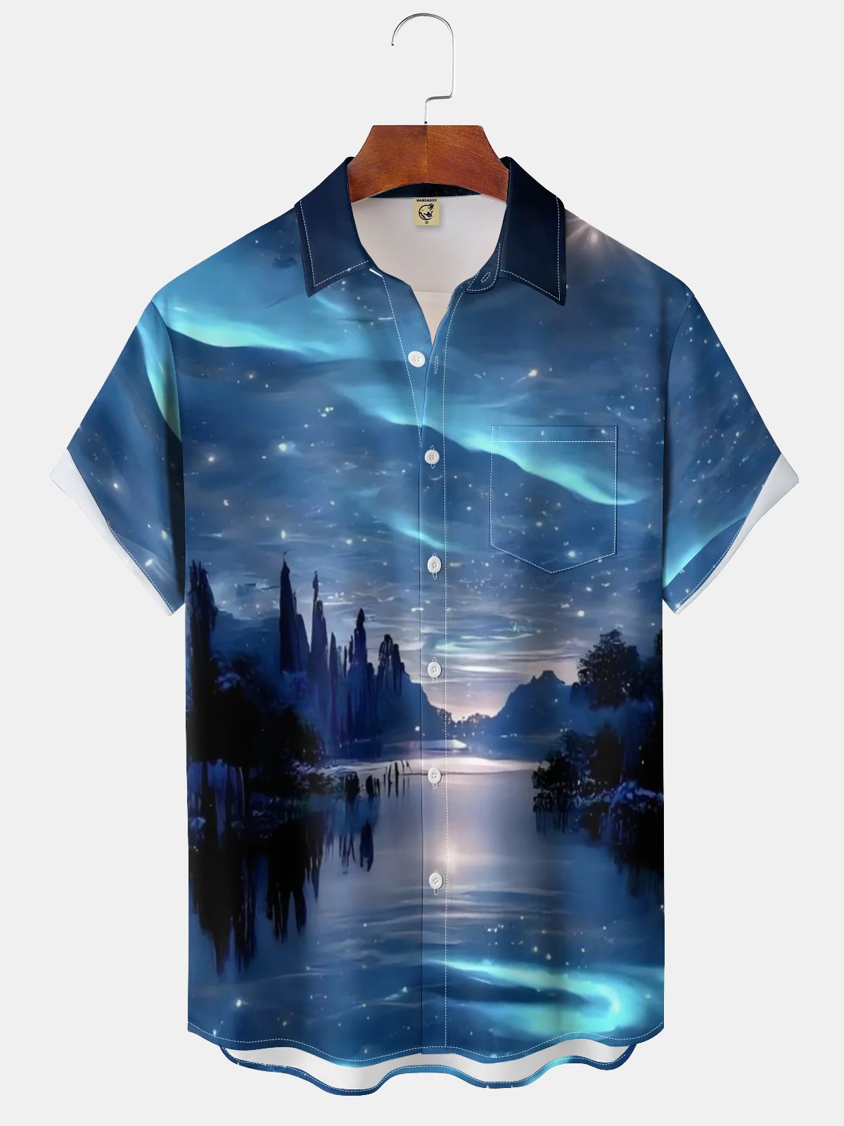 Moisture-wicking Lake Chest Pocket Hawaiian Shirt