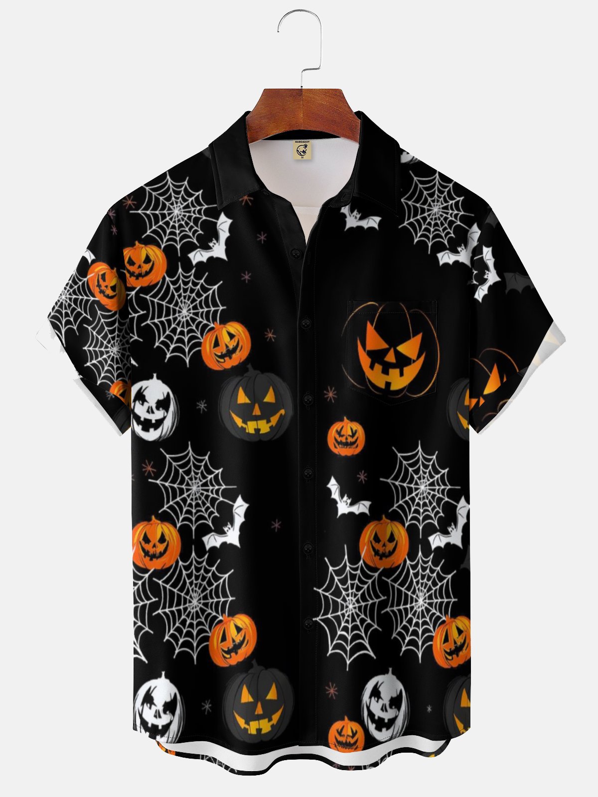 Moisture-wicking Halloween Ghost Chest Pocket Casual Shirt