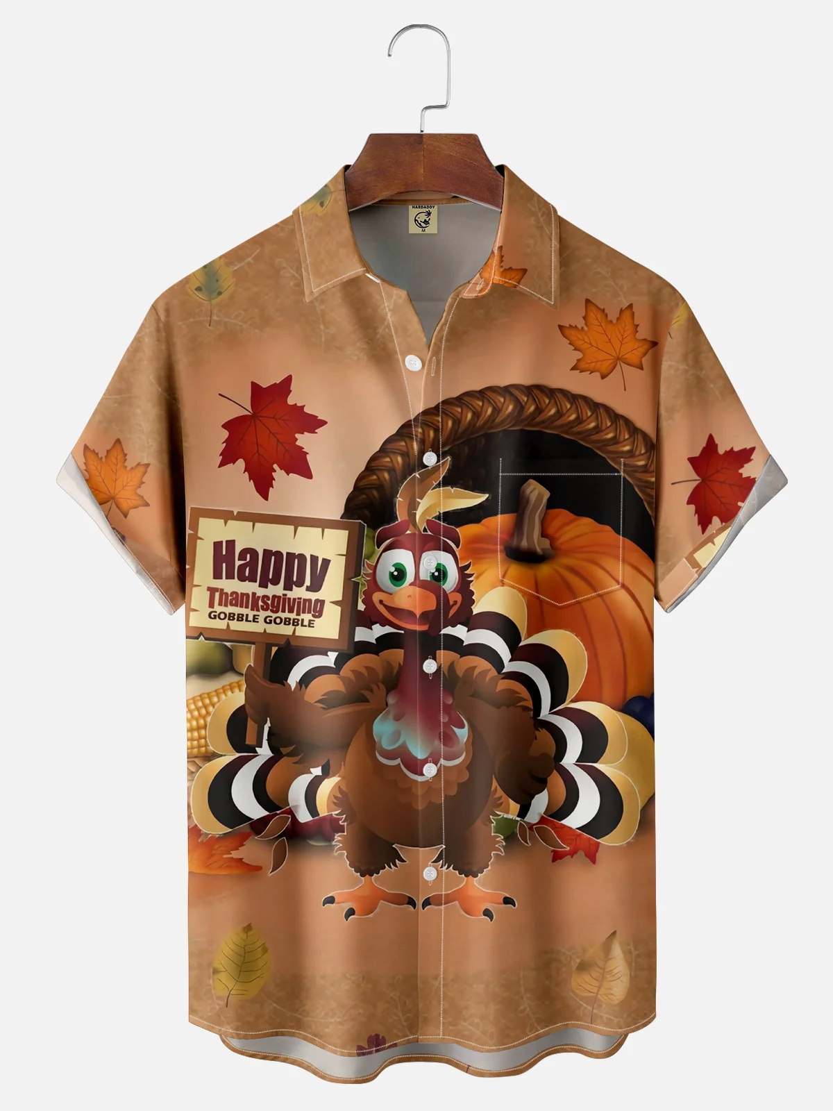 Moisture-wicking Thanksgiving Chest Pocket Casual Shirt