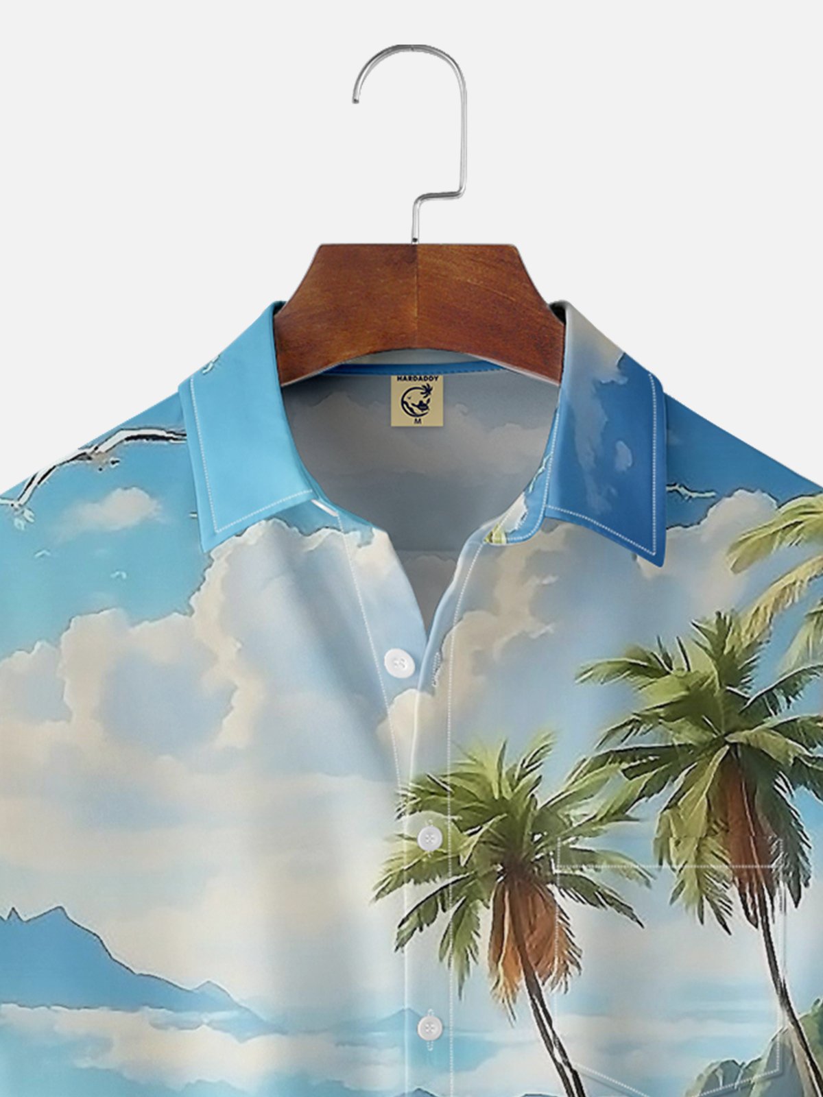 Moisture-wicking Palm Tree Chest Pocket Hawaiian Shirt