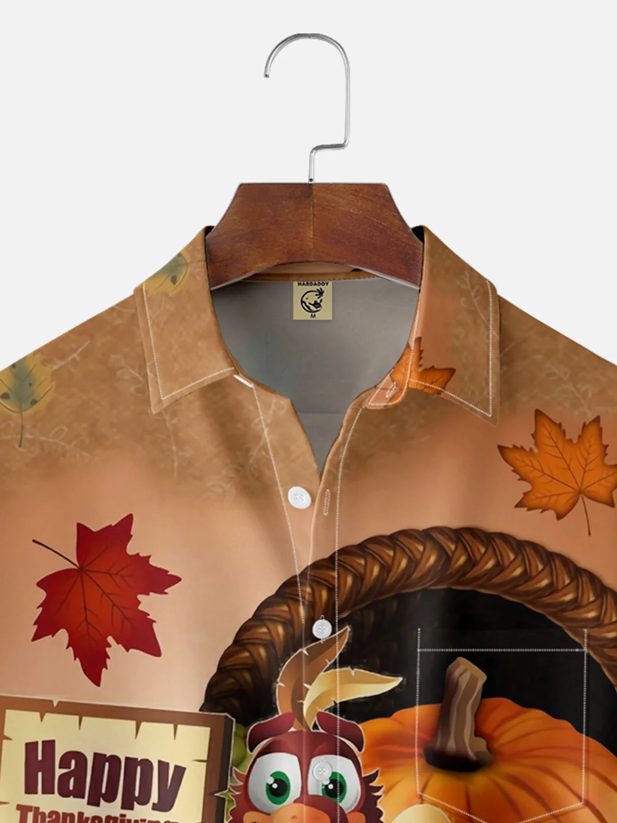 Moisture-wicking Thanksgiving Chest Pocket Casual Shirt