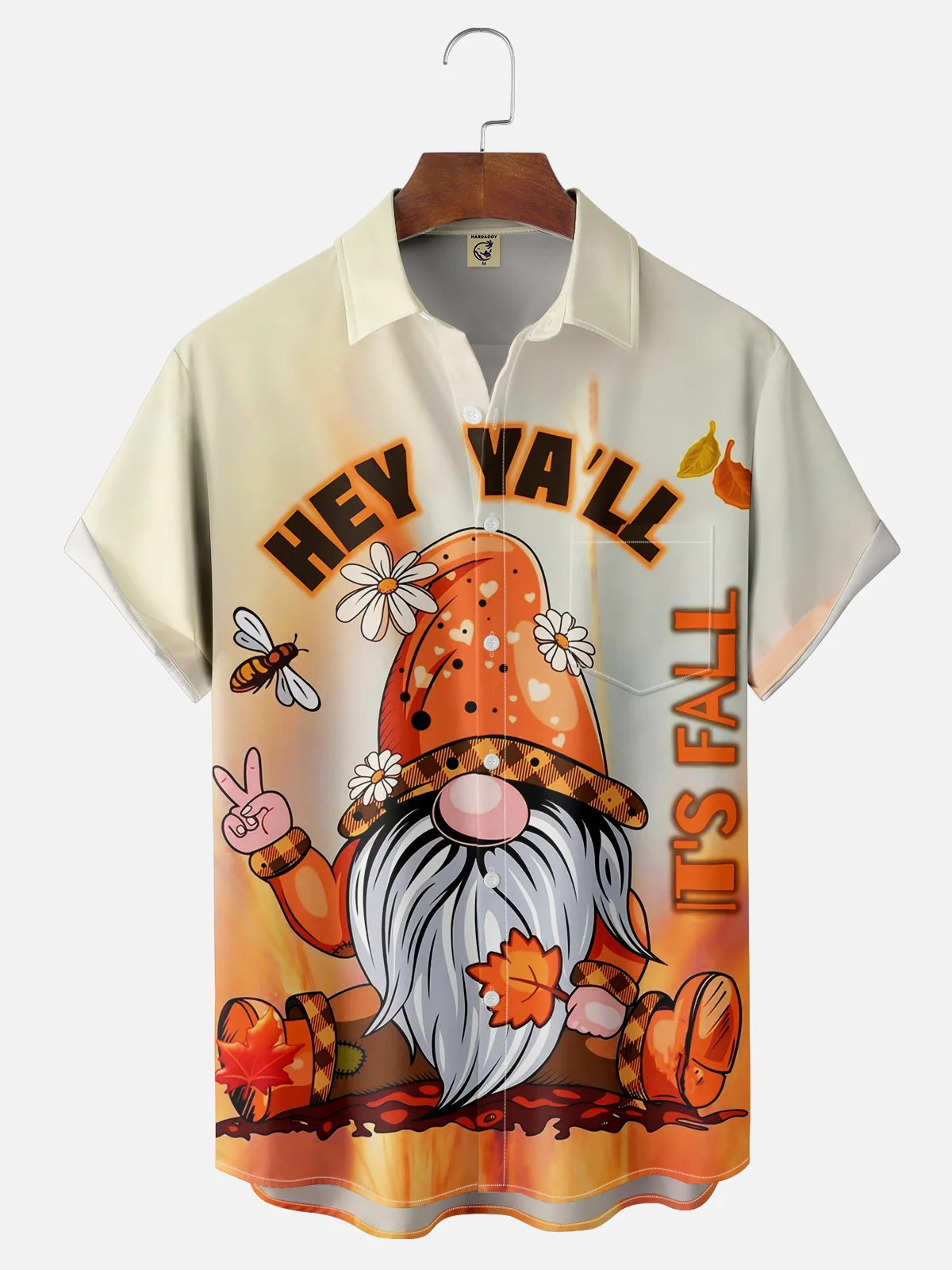 Moisture-wicking Halloween Gnomes Chest Pocket Casual Shirt