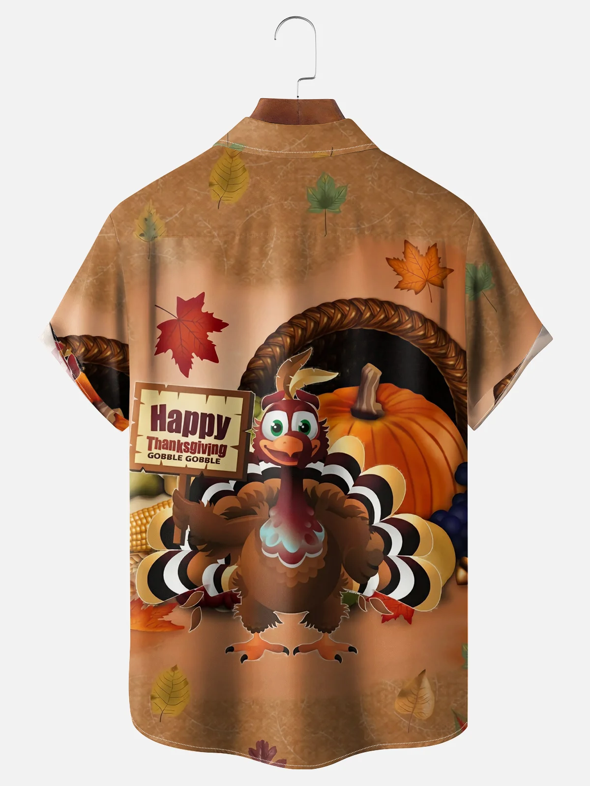 Moisture-wicking Thanksgiving Chest Pocket Casual Shirt