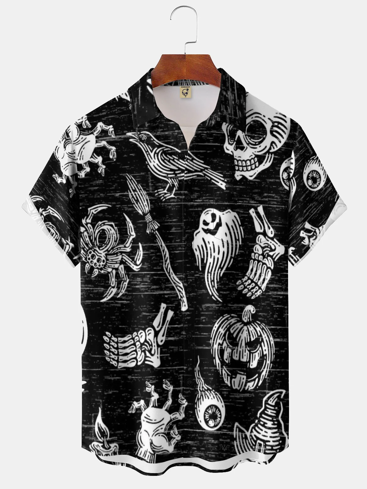 Moisture-wicking Halloween Art Illustration Chest Pocket Hawaiian Shirt