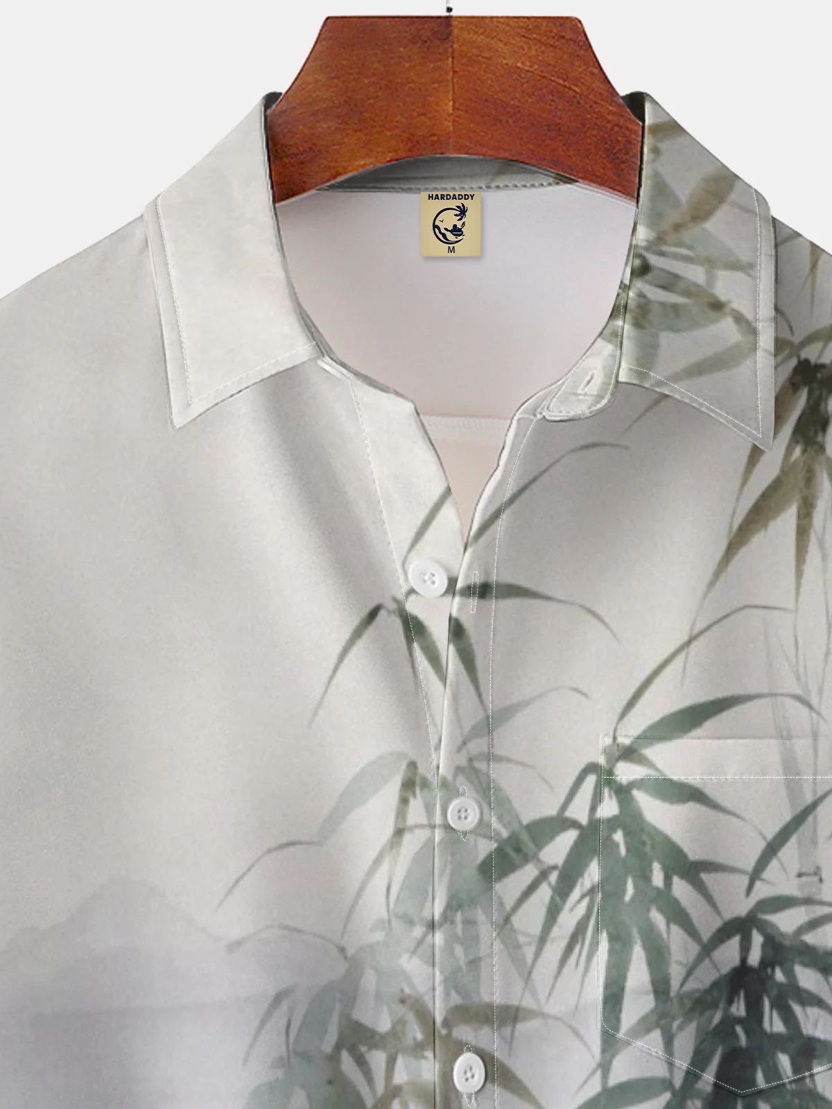 Moisture-wicking Bamboo Art Painting Chest Pocket Hawaiian Shirt