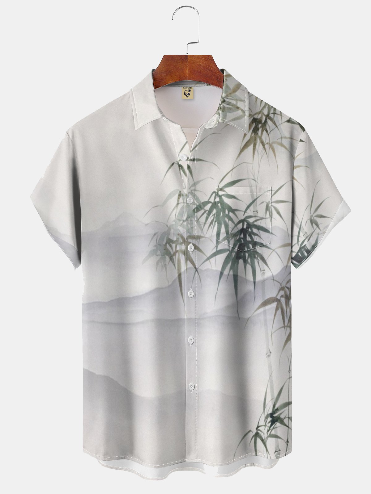 Moisture-wicking Bamboo Art Painting Chest Pocket Hawaiian Shirt