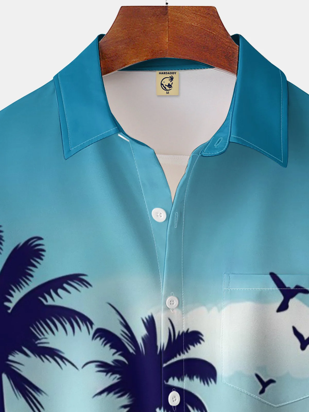 Moisture-wicking Summer Island Chest Pocket Hawaiian Shirt