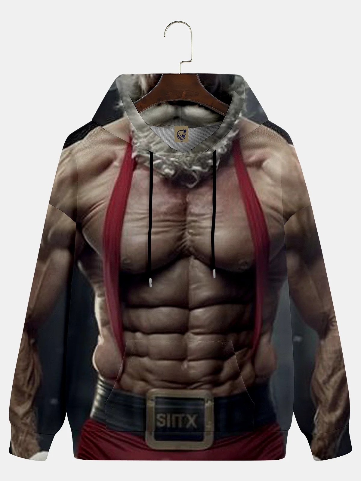 Muscle Santa Hoodie Sweatshirt