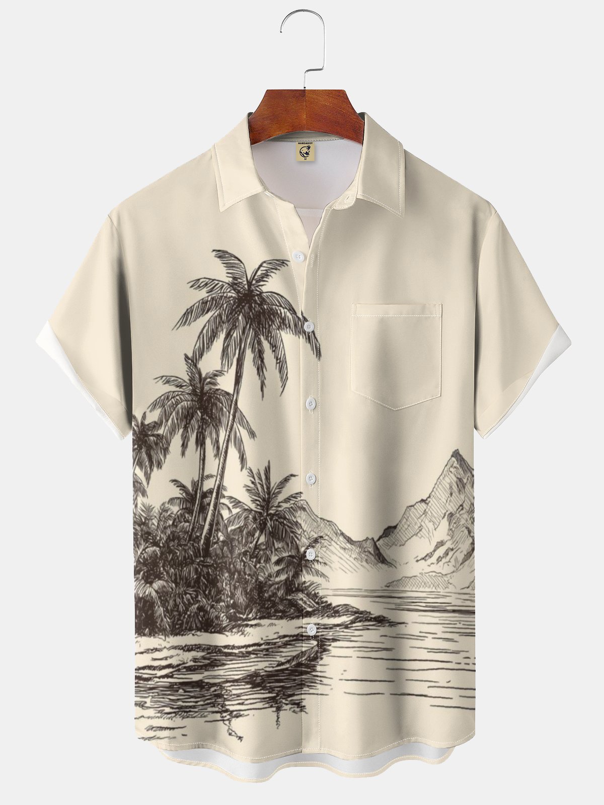 Moisture-wicking Coconut Island Chest Pocket Hawaiian Shirt