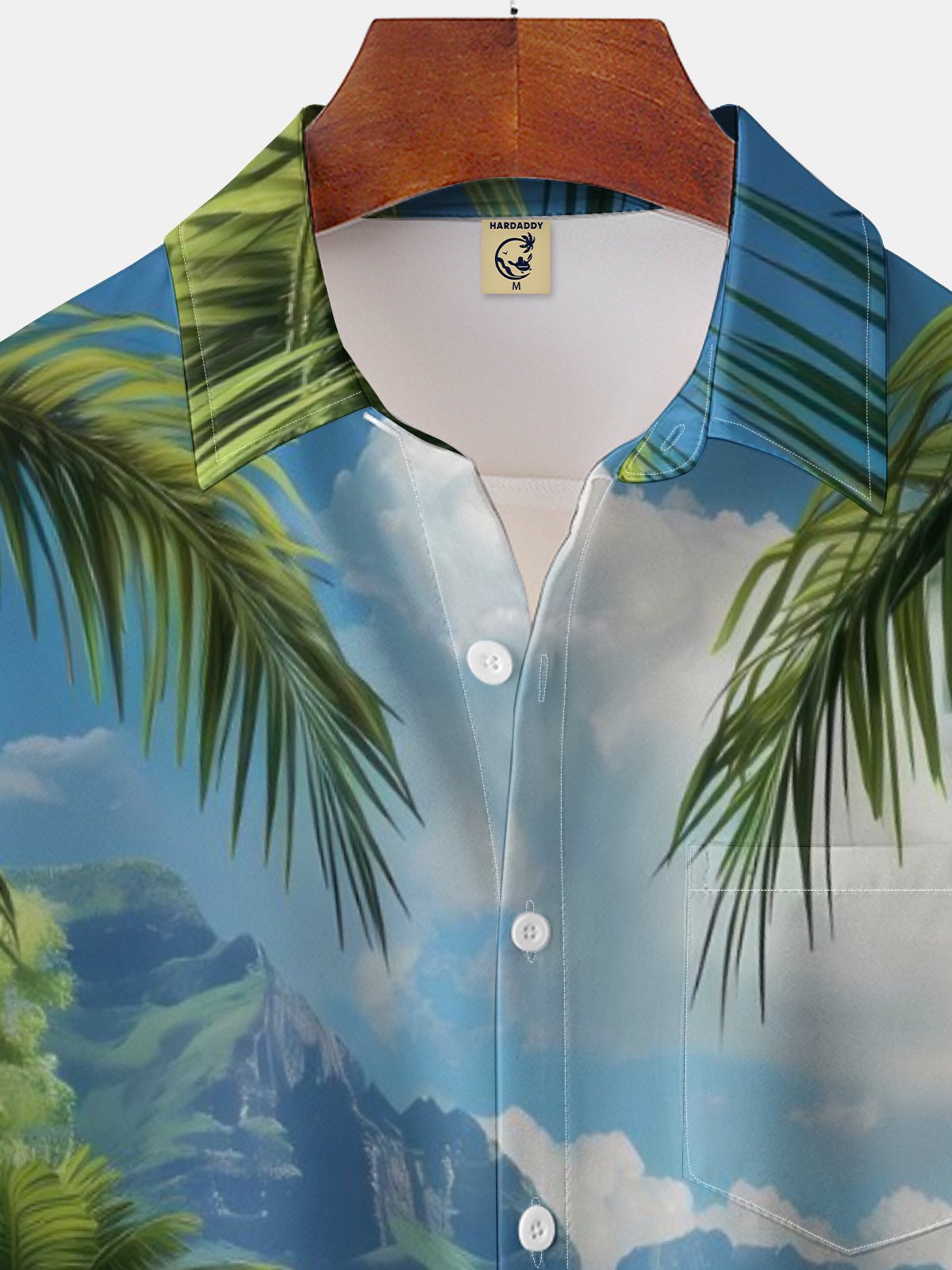 Moisture-wicking Art Nature Scenery Chest Pocket Hawaiian Shirt