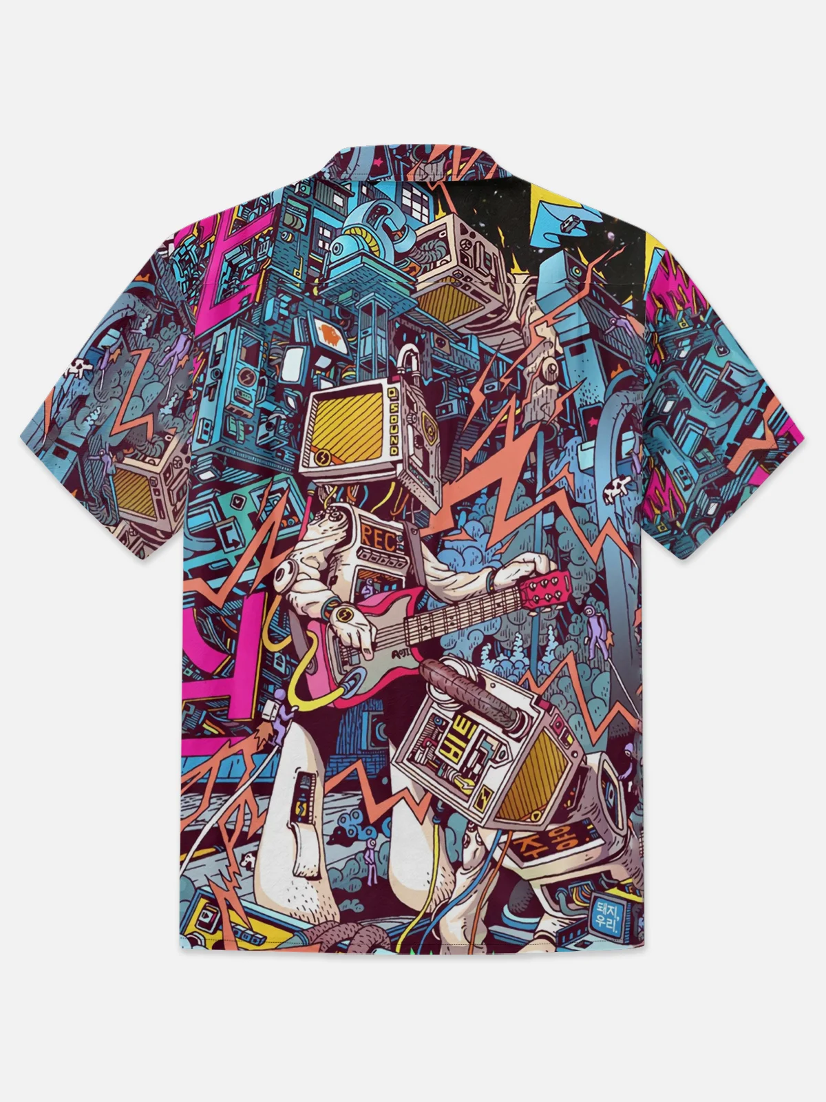 Moisture-wicking Robot Art Painting Hawaiian Shirt