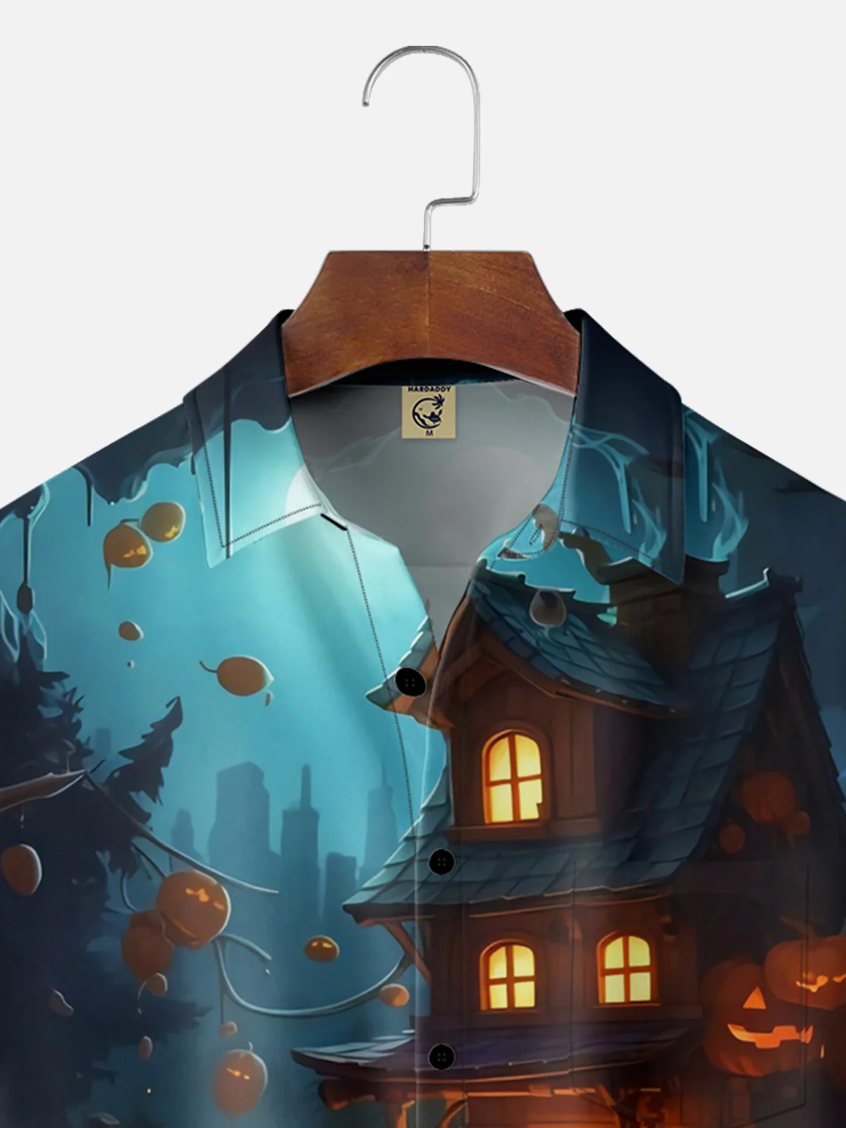 Moisture-wicking Halloween Ghost Chest Pocket Casual Shirt