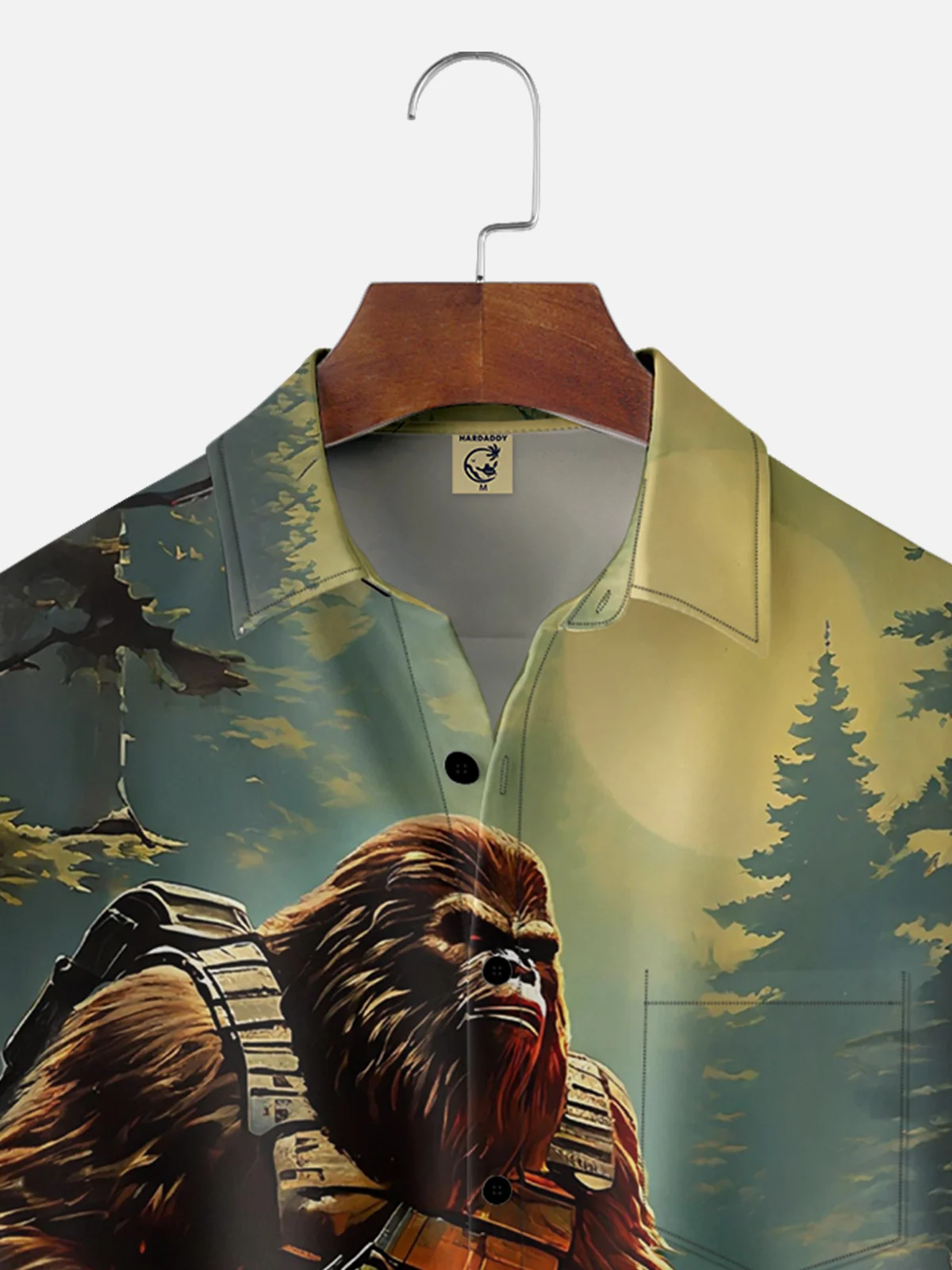 Moisture-wicking Bigfoot Warrior Chest Pocket Hawaiian Shirt