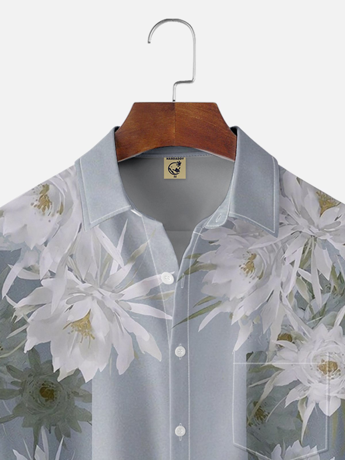 LMoisture-wicking Art Ink Flower Chest Pocket Bowling Shirt