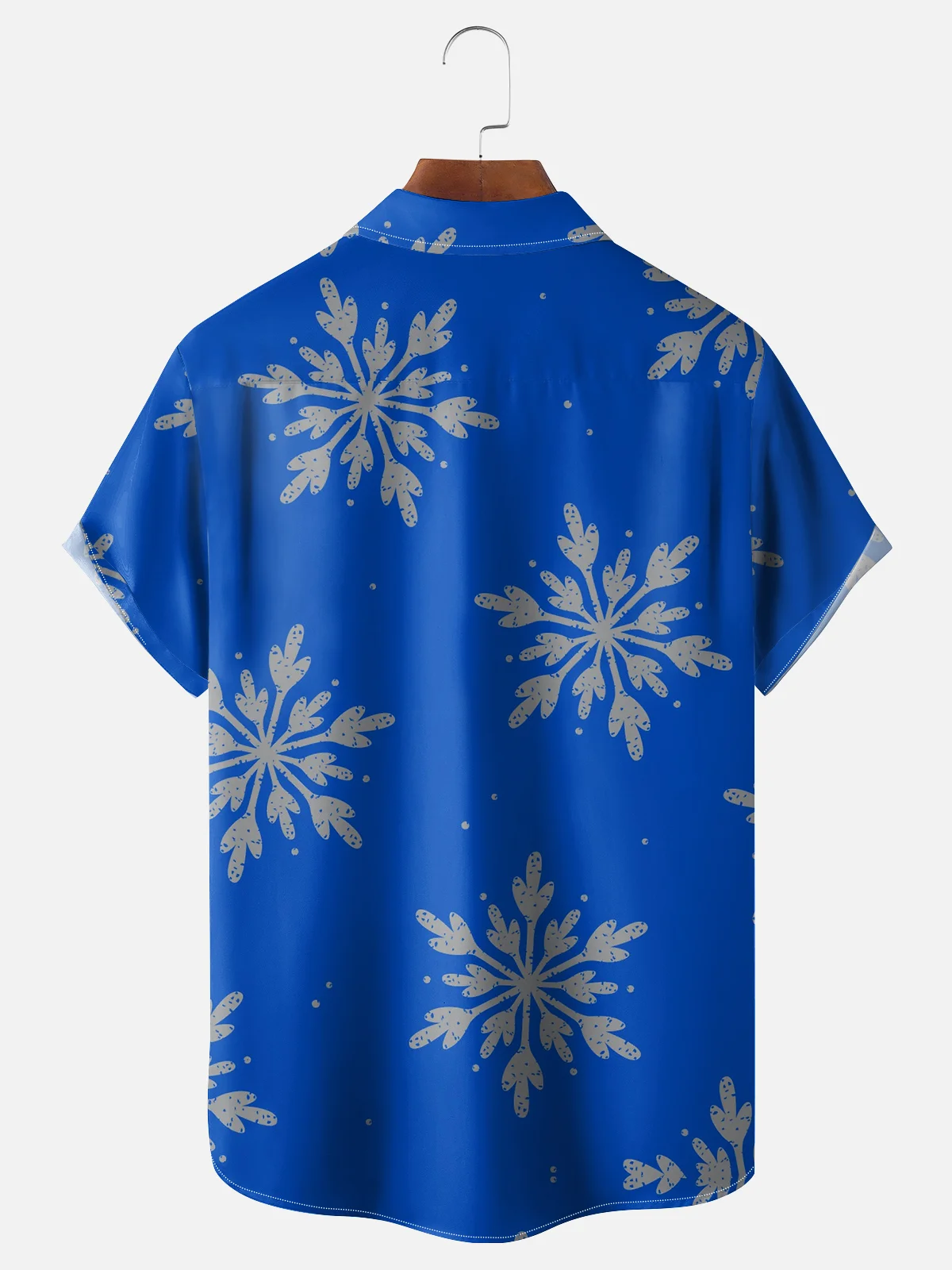 Moisture Wicking Christmas Tree Snowflakes Chest Pocket Hawaiian Shirt