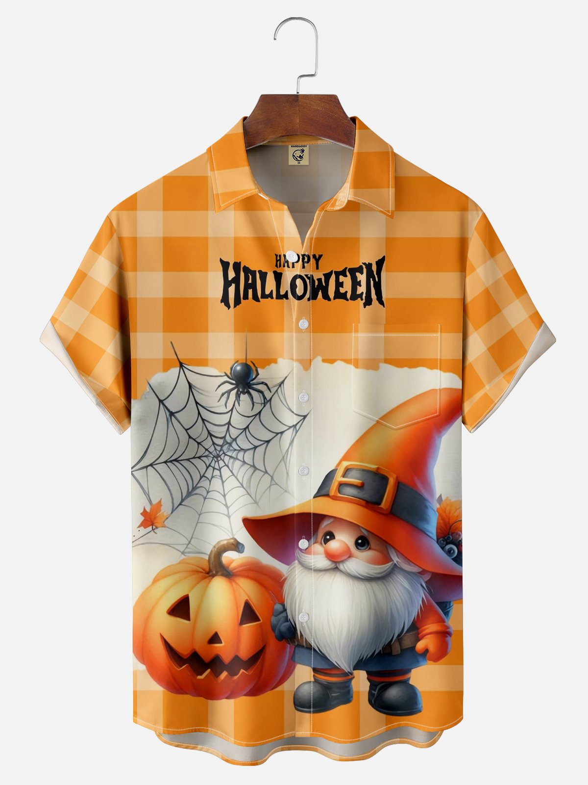 Moisture-wicking Halloween Gnomes Chest Pocket Casual Shirt