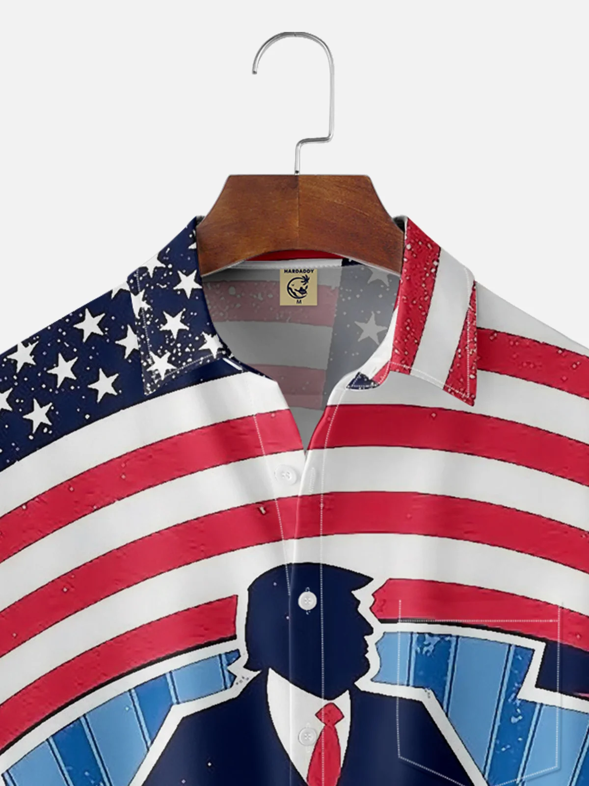 Moisture Wicking American Flag Renw Chest Pocket Hawaiian Shirt