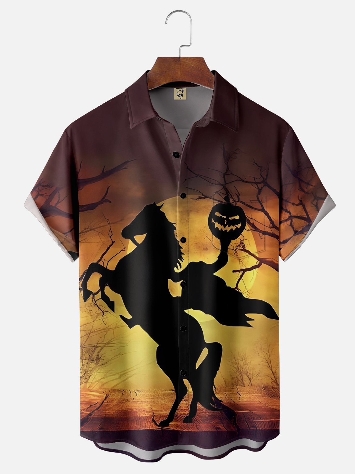 Moisture-wicking Halloween Rider Chest Pocket Casual Shirt