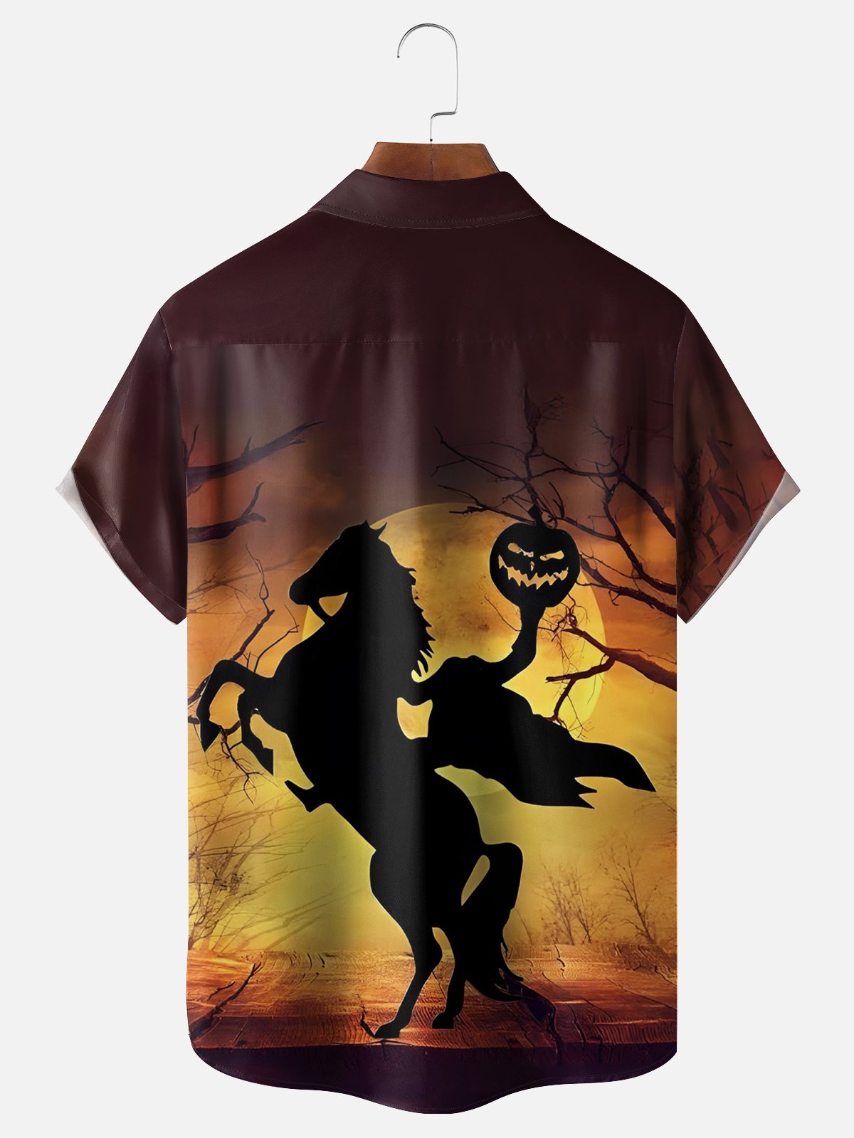 Moisture-wicking Halloween Rider Chest Pocket Casual Shirt