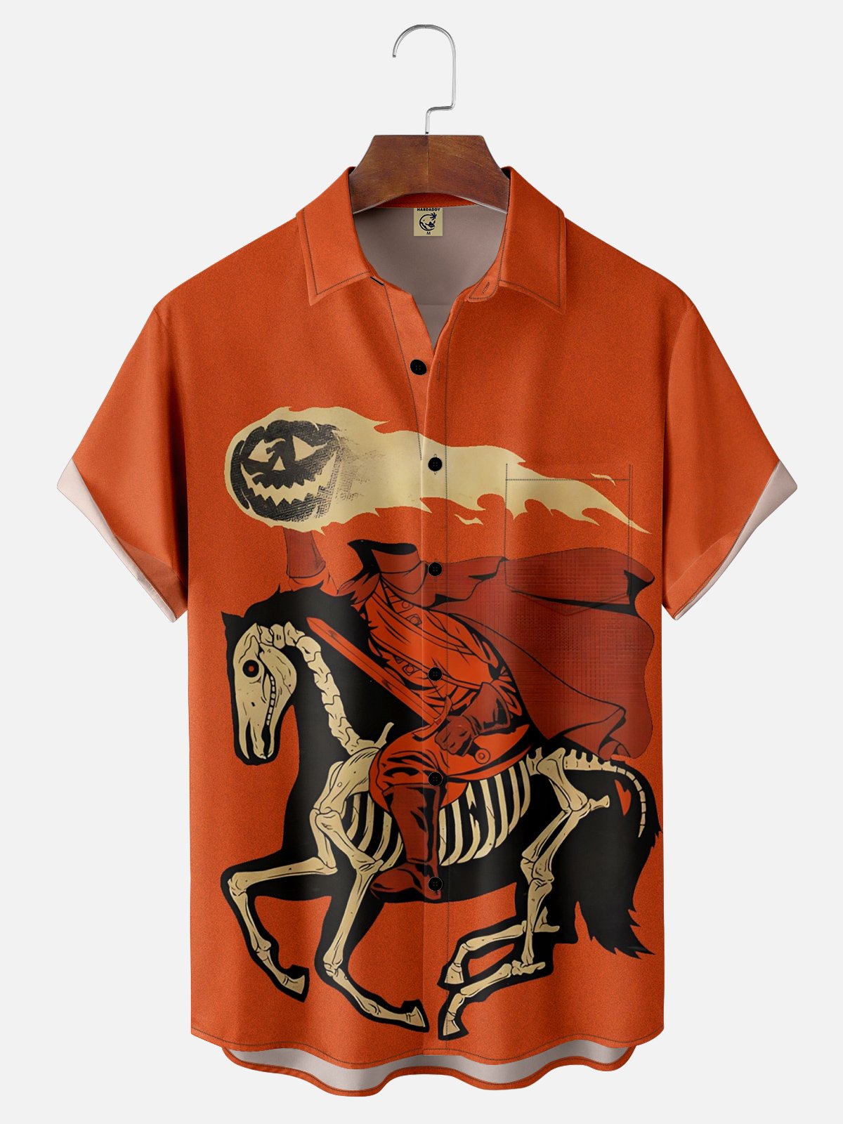 Moisture-wicking Halloween Rider Chest Pocket Casual Shirt