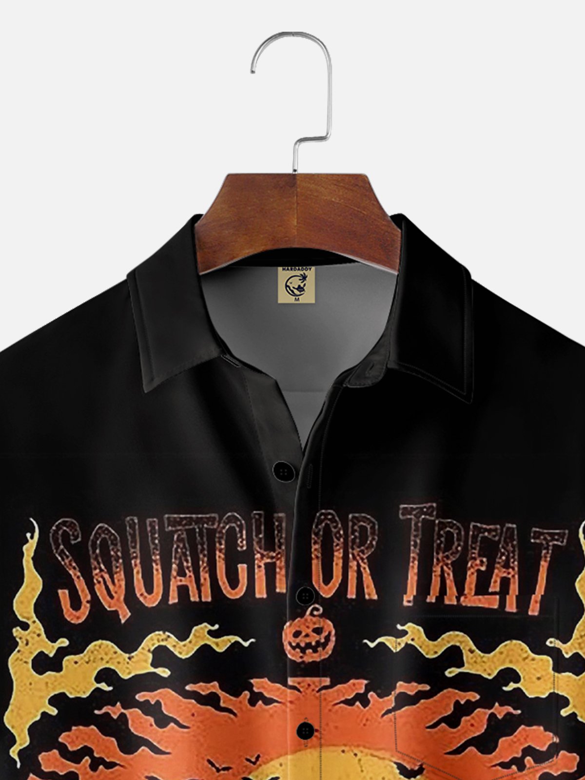 Moisture-wicking Halloween Bigfoot Chest Pocket Casual Shirt