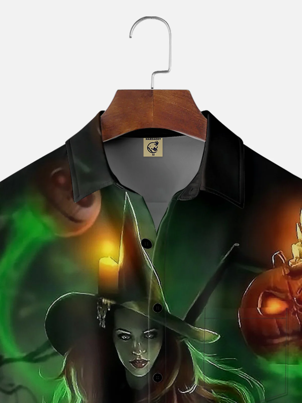 Moisture-wicking Halloween Witch Chest Pocket Casual Shirt