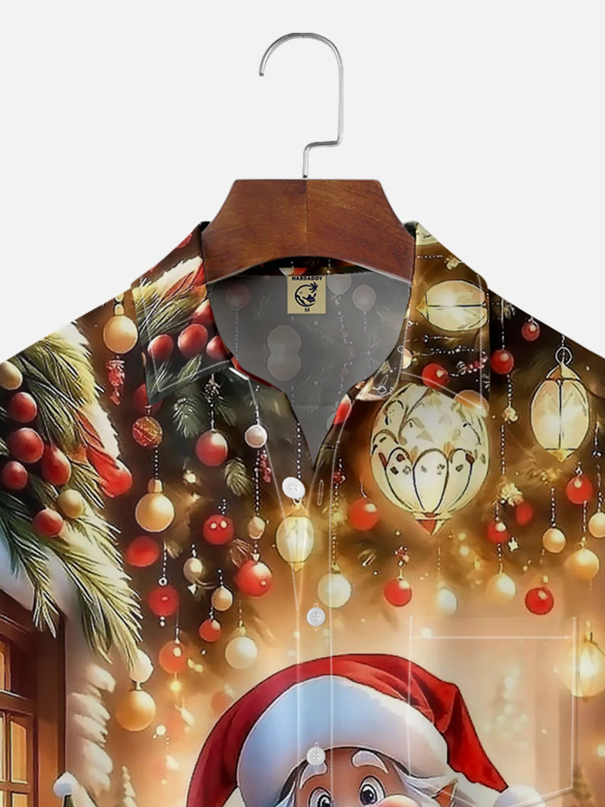 Moisture-wicking Christmas Santa Chest Pocket Casual Shirt