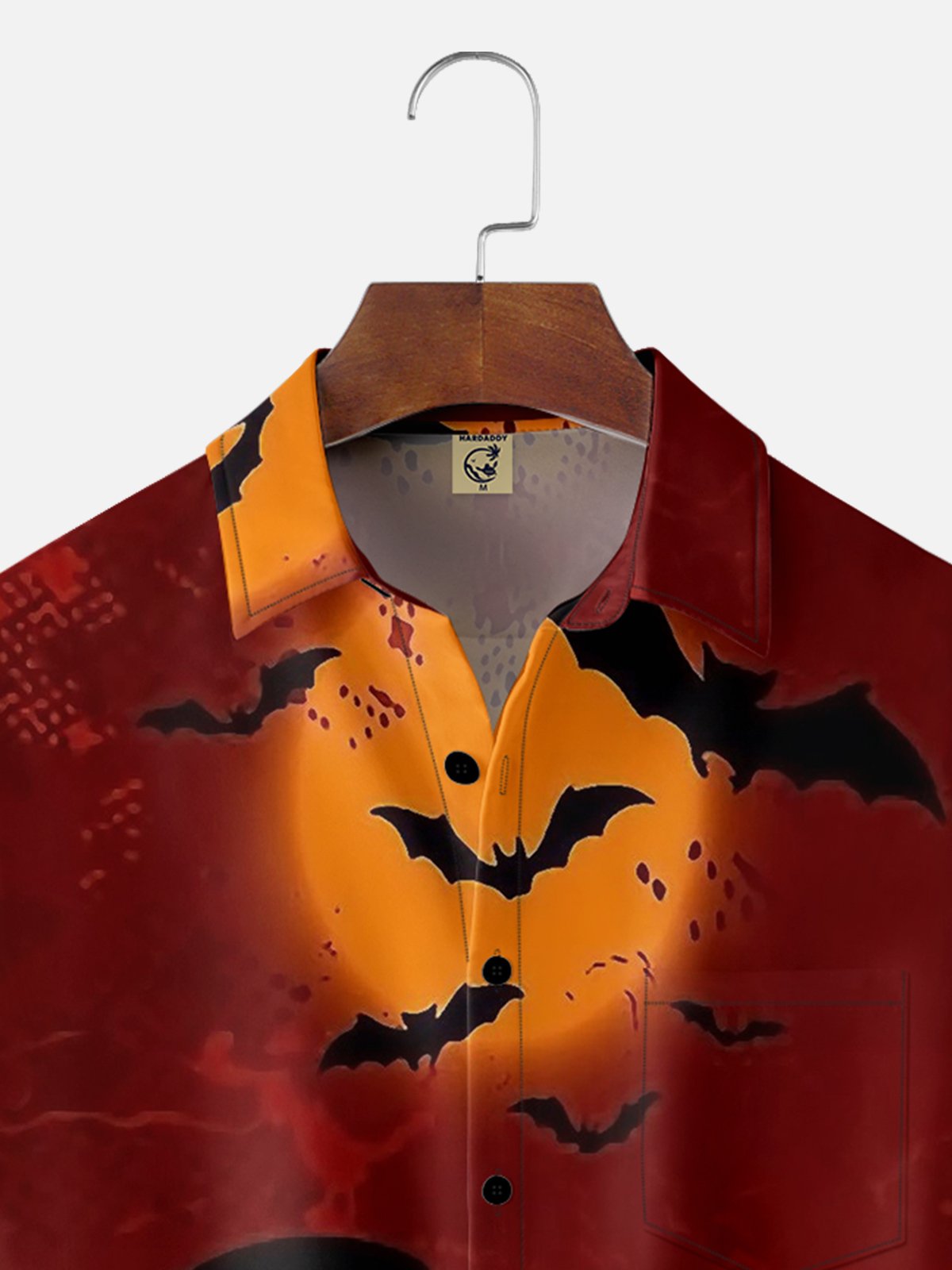 Moisture-wicking Halloween Black Cat Chest Pocket Casual Shirt