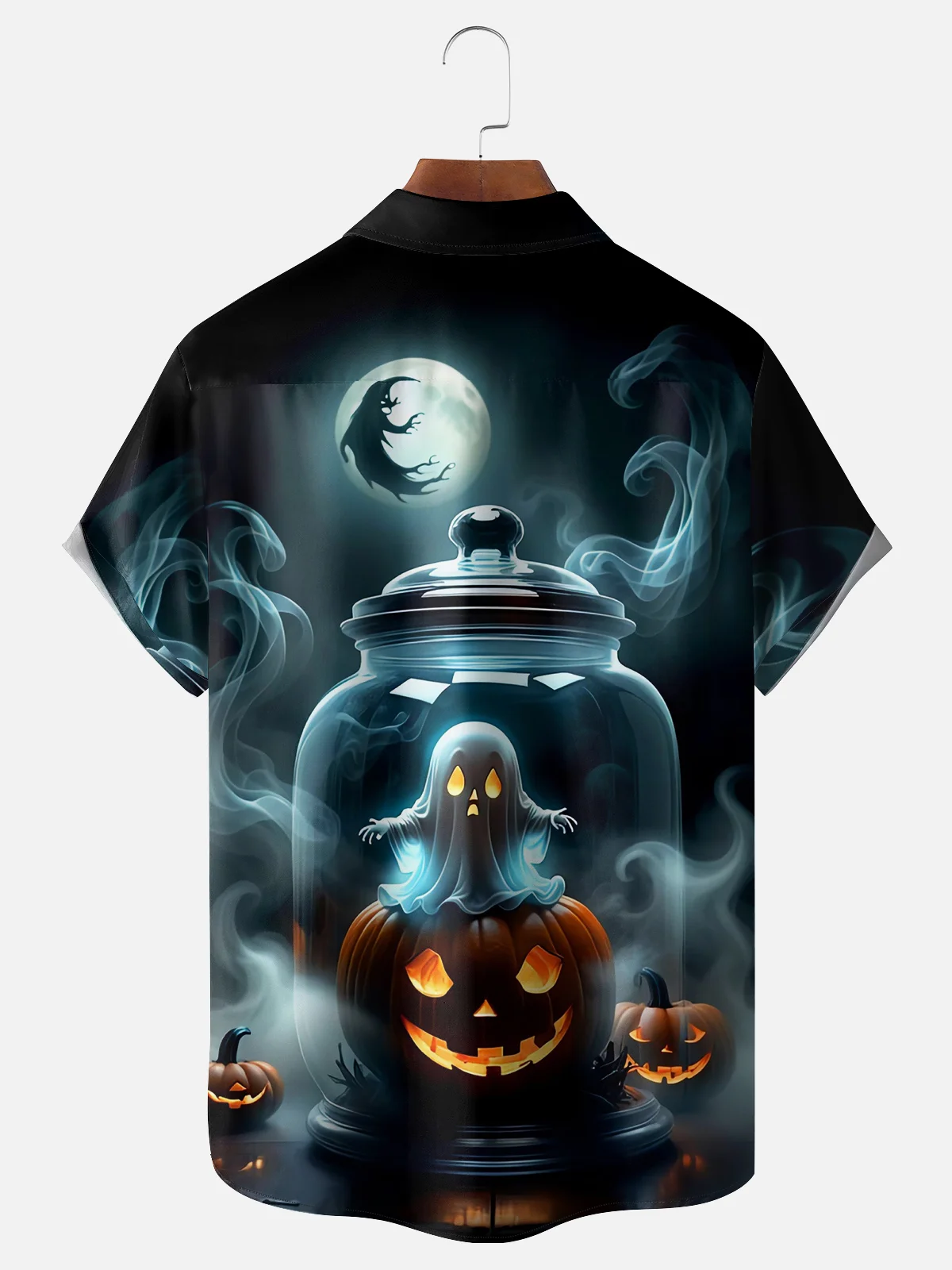 Moisture-wicking Halloween Ghost Chest Pocket Casual Shirt