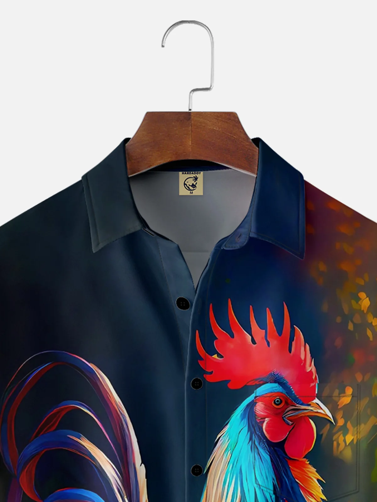 Moisture-wicking Rooster Chest Pocket Hawaiian Shirt