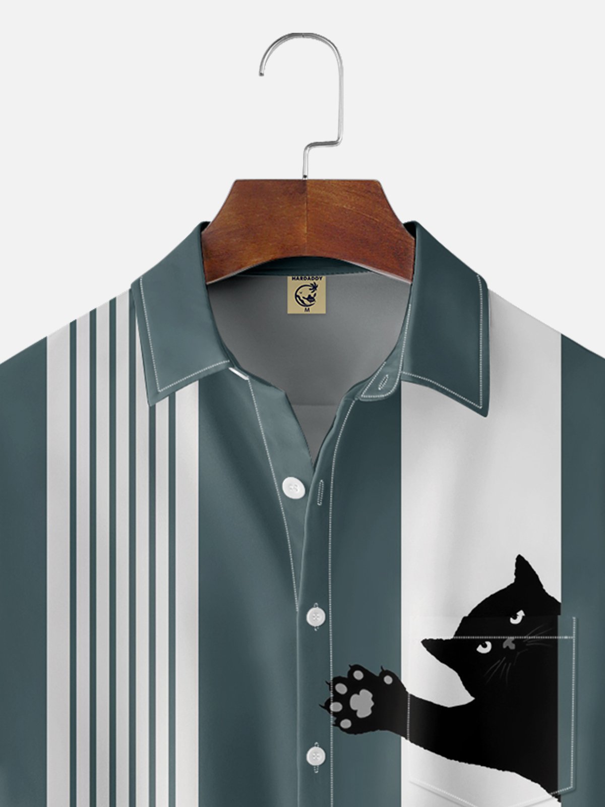 Hardaddy Cat Chest Pocket Short Sleeve Bowling Shirt