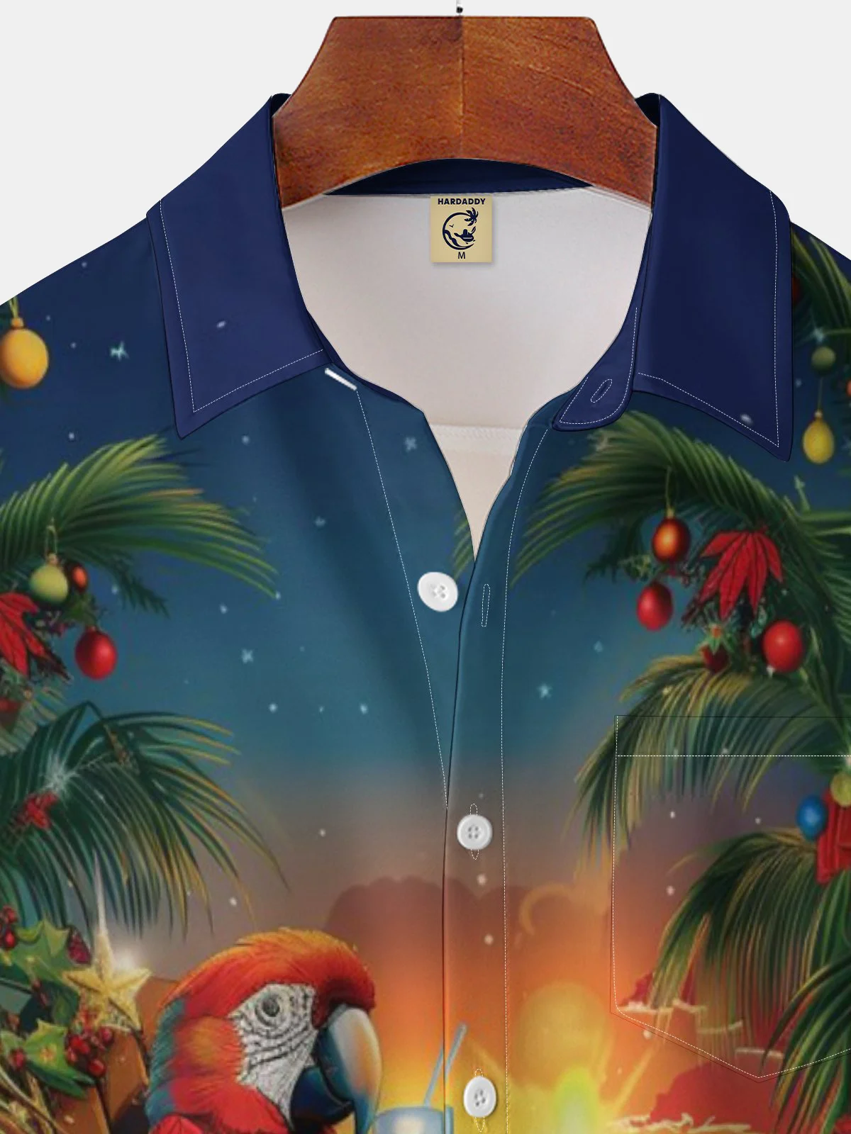 Moisture-wicking Parrot Chest Pocket Hawaiian Shirt