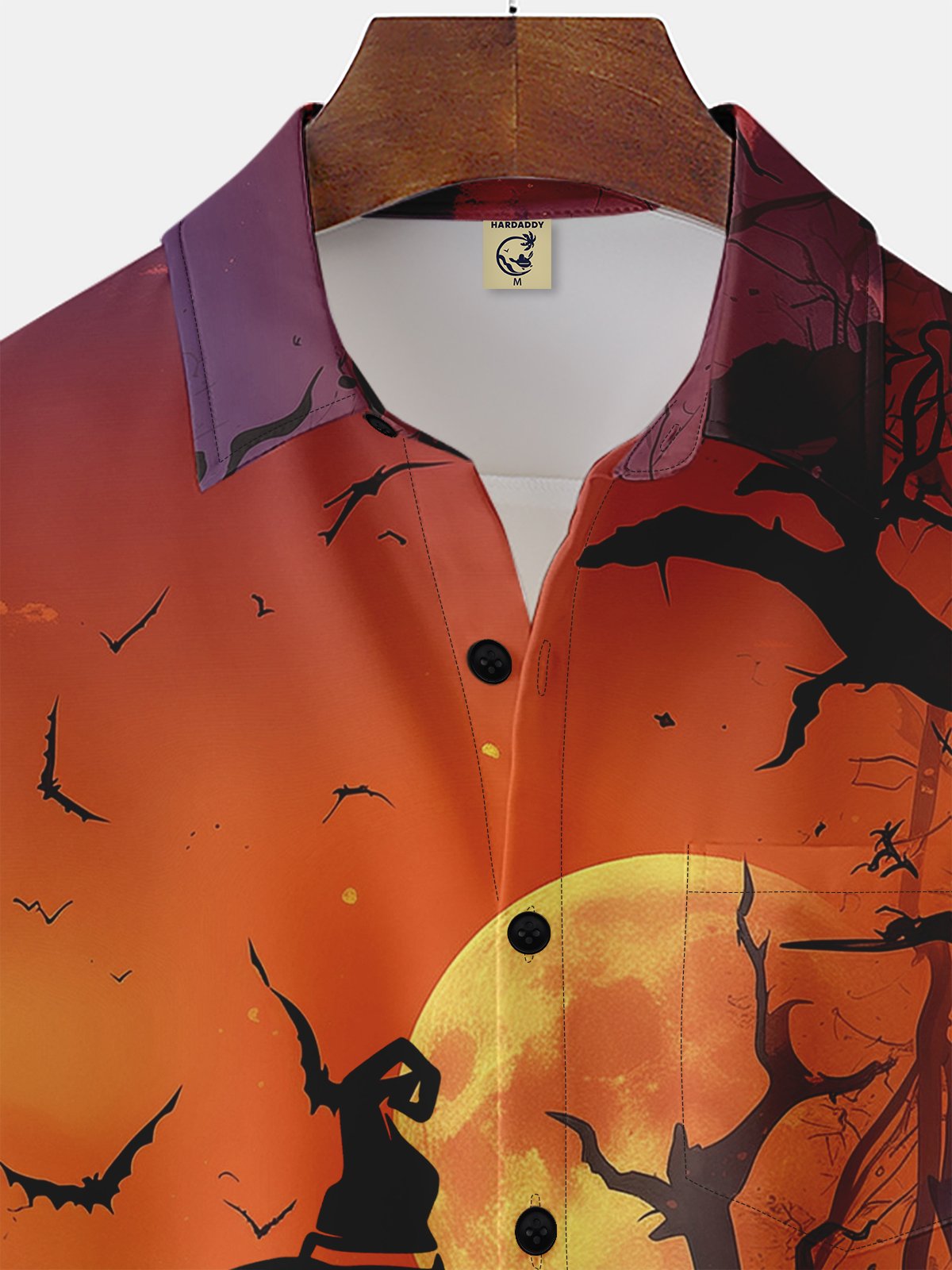 Moisture-wicking Halloween Bigfoot Chest Pocket Casual Shirt