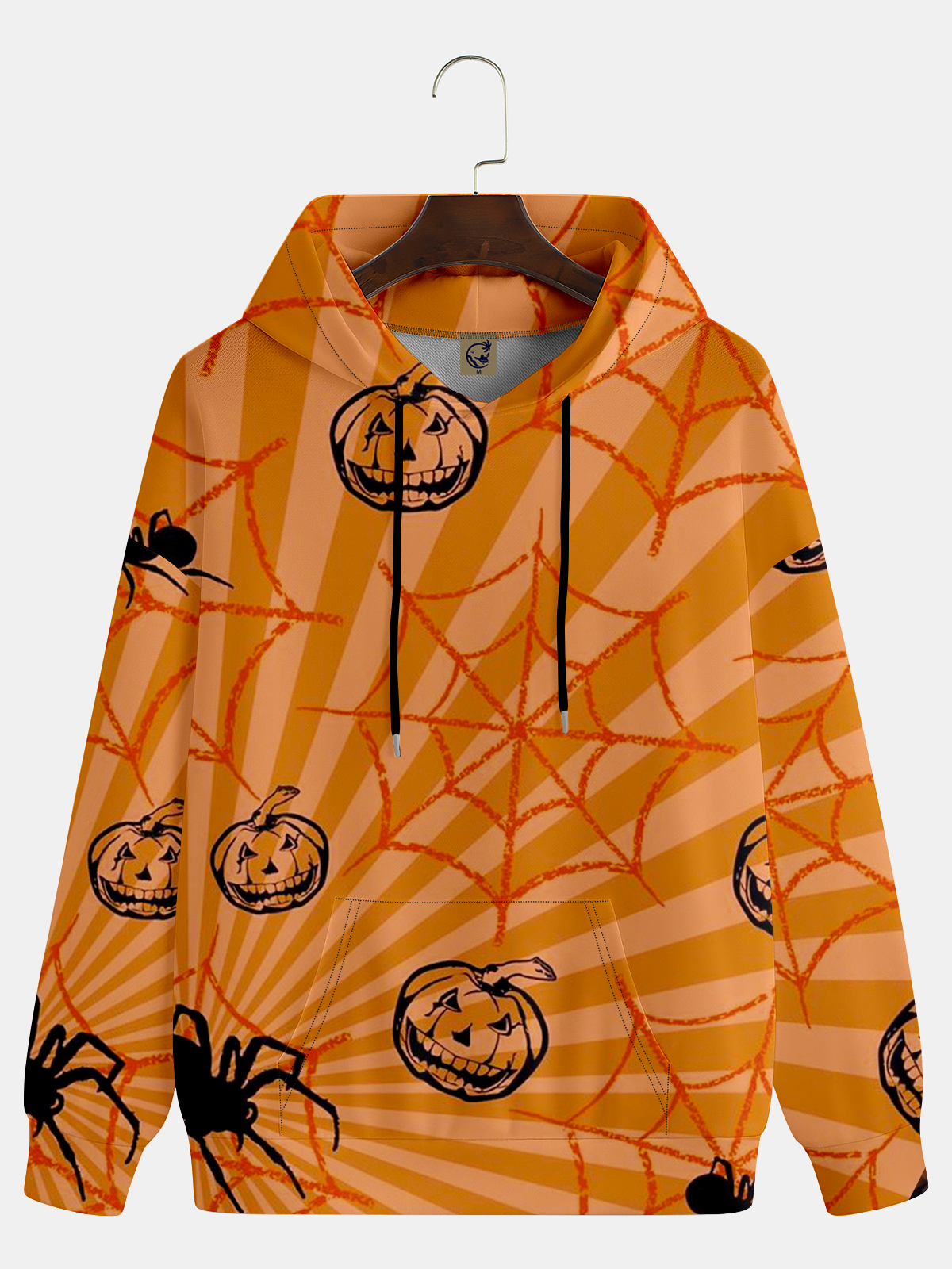 Halloween Art Spider Web Pumpkin Hoodie Sweatshirt